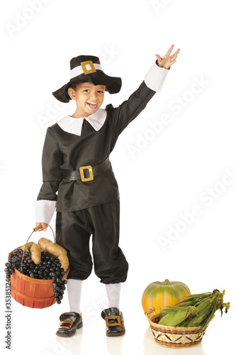 Waving Young Pilgrim