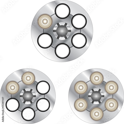 russian roulette illustration white