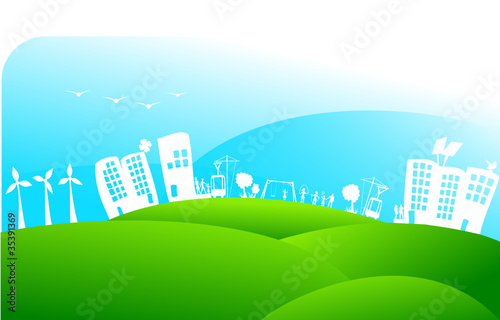 ville écologique sur colline