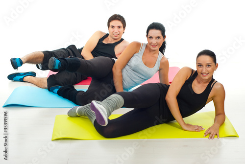 Group of people doing exercises