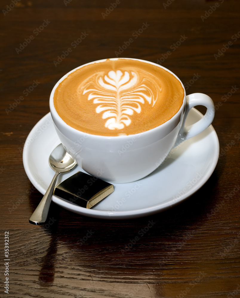 coffe on brown table