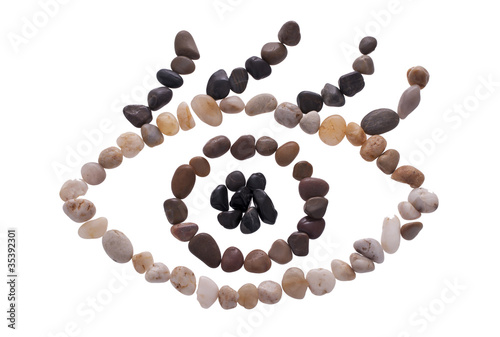 Quadro em tela Eye symbol of small stones