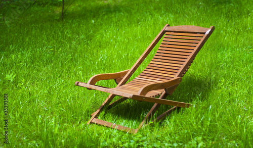 Chaise longue on the grass