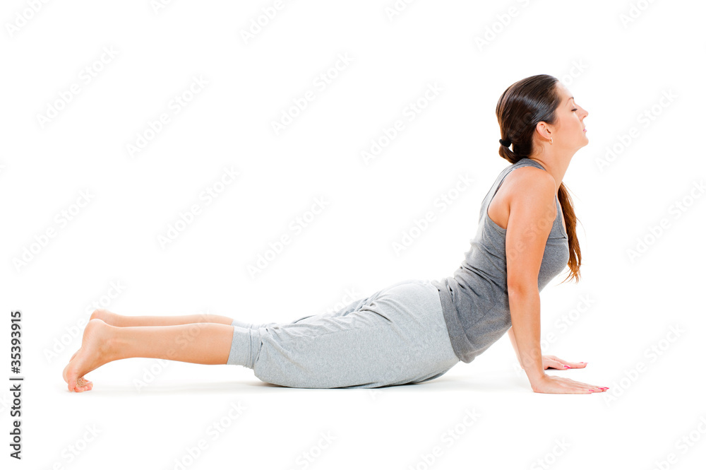 young woman doing exercise on floor young woman doing exercise on floor