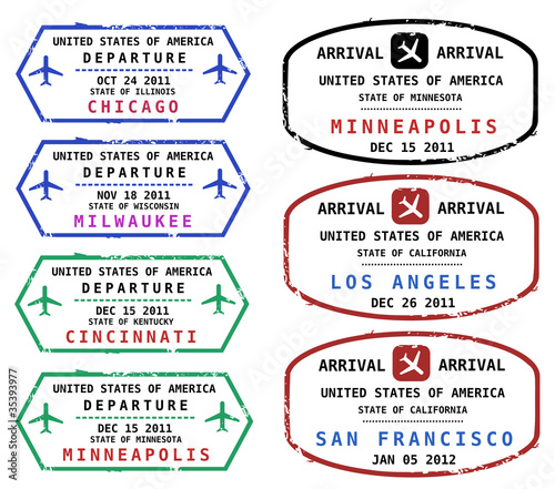 Travel stamps from USA