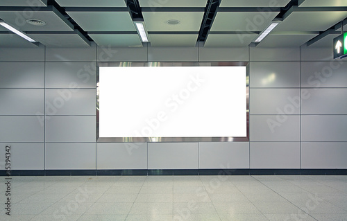 advertisement blank in a modern building
