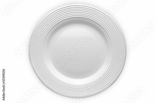 placa, plato en fondo Blanco