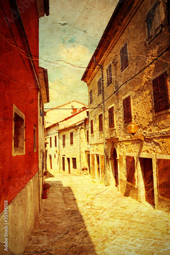 narrow street in Buzet, Croaita © phant
