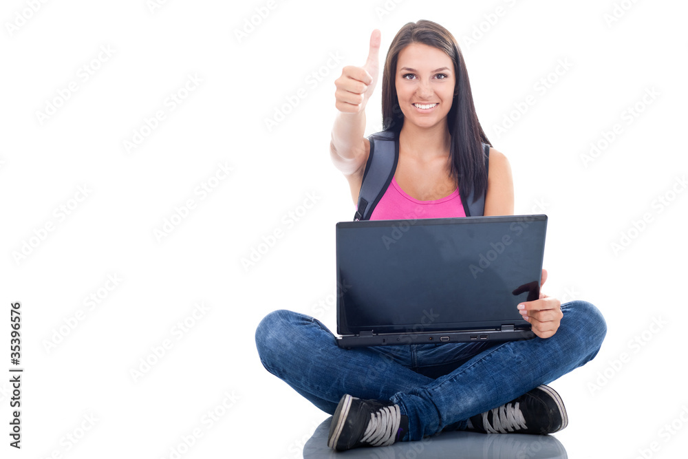 successful student with laptop successful student with laptop