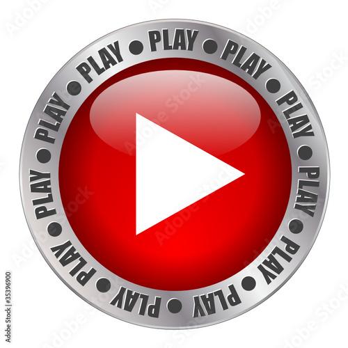 PLAY Web Button (view video media player watch live icon symbol)