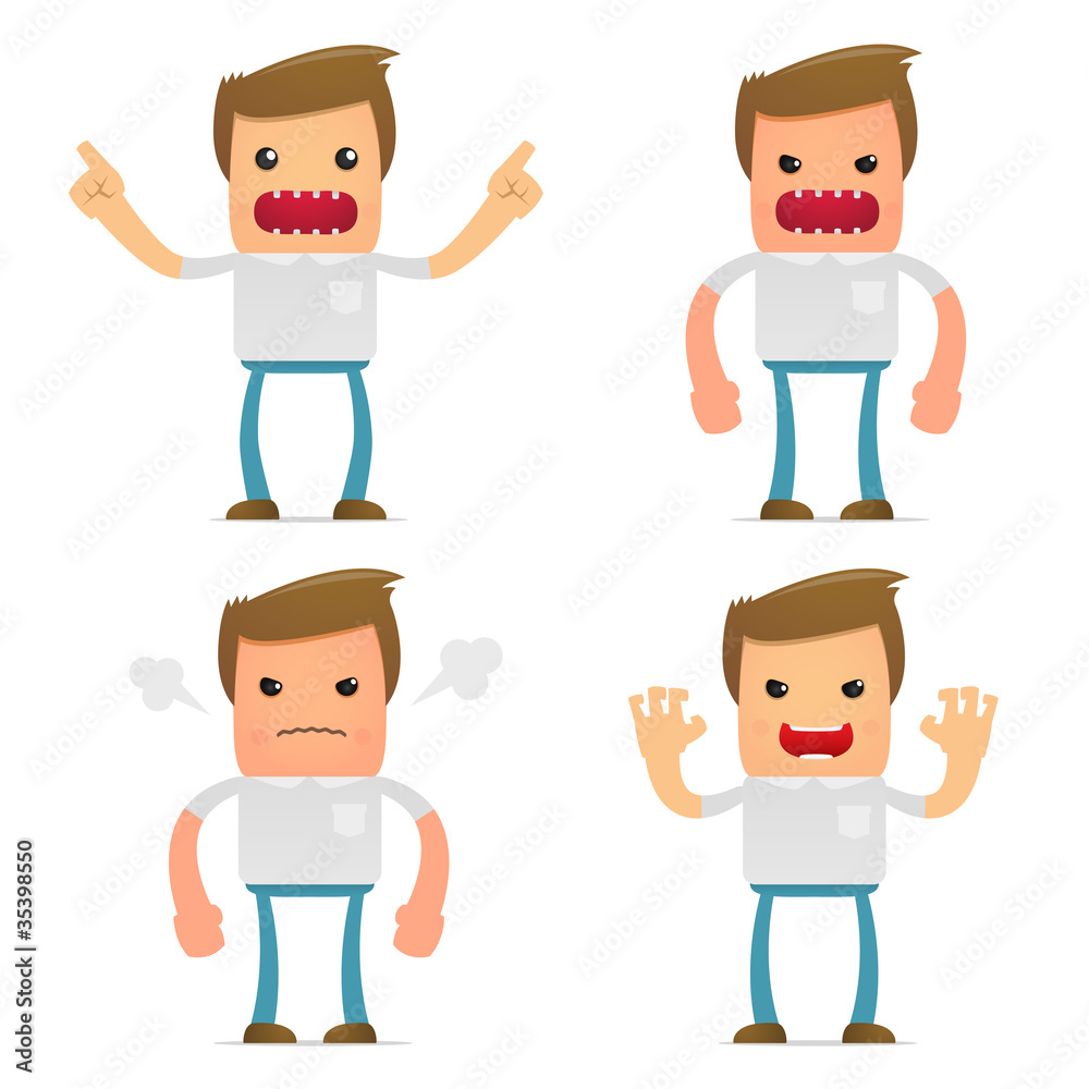 set of funny cartoon casual man set of funny cartoon casual man