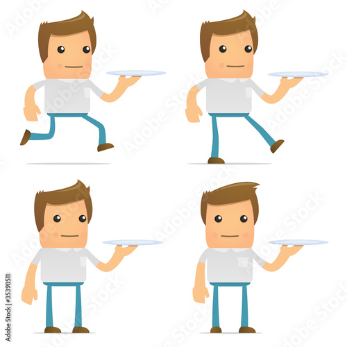 set of funny cartoon casual man