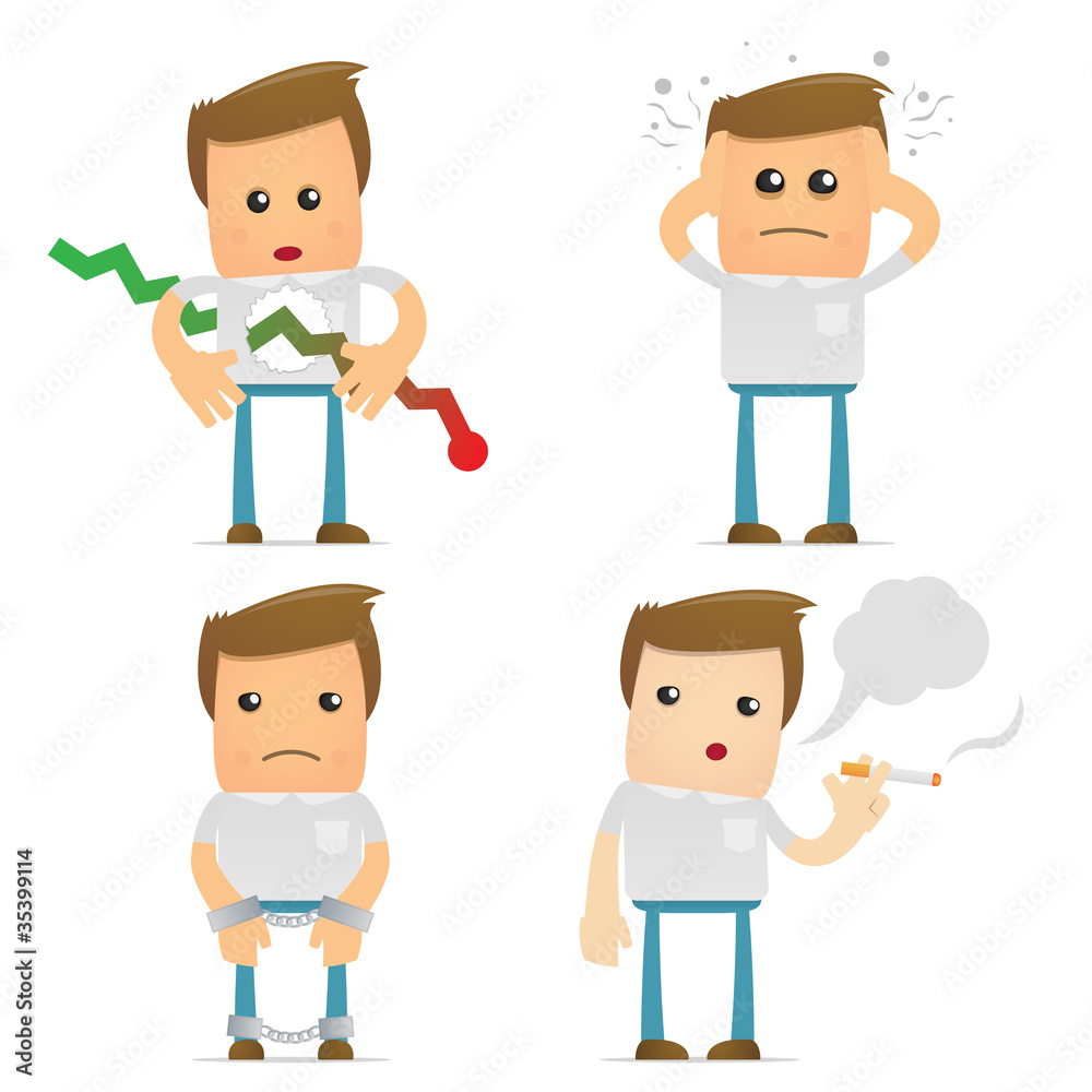 set of funny cartoon casual man set of funny cartoon casual man