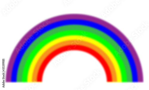 Fuzzy rainbow on white