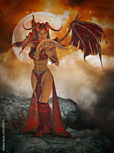 Tableau sur toile sexy daemon