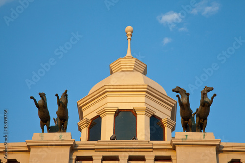 Detalle de la fachada del Estadio de Montjuic photo