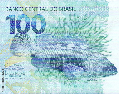100 reais banknote from brazil