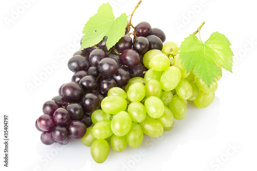 Grape cluster isolated on white, clipping path included