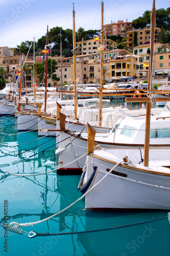 Puerto de Soller Port of Mallorca with lllaut boats photo