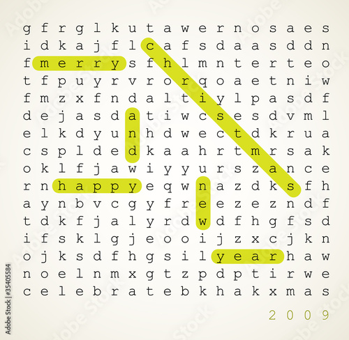 Christmas card - word search puzzle