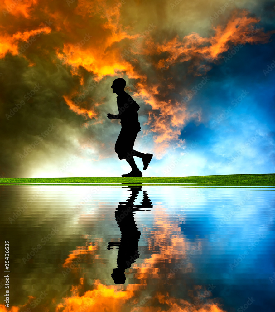 Naklejka premium Runner silhouette