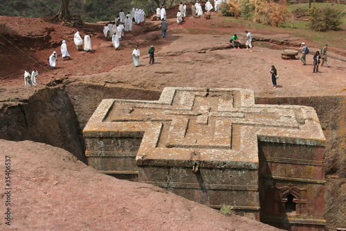 Funeral at Lalibela in Ethiopia photo