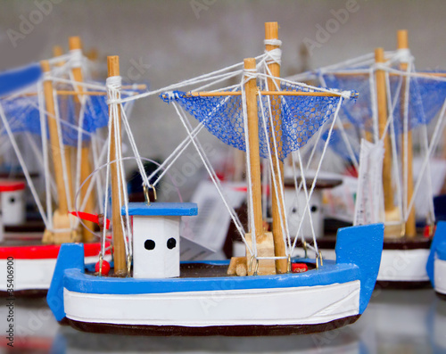 Handcraft boats typical Balearic Majorca souvenir photo