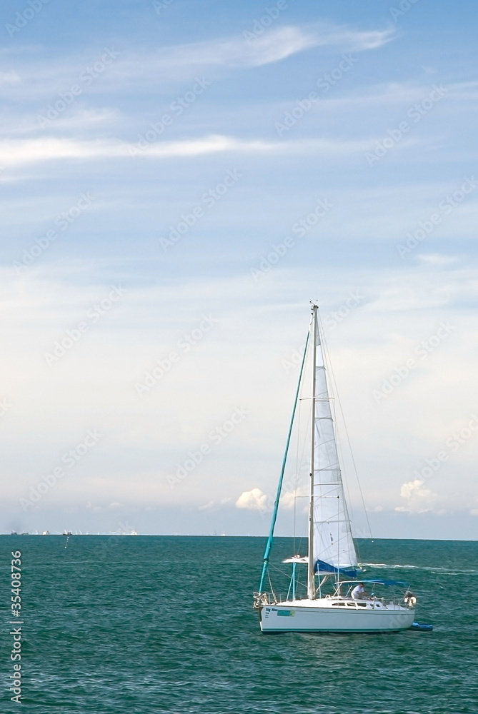 Sailboat on sea