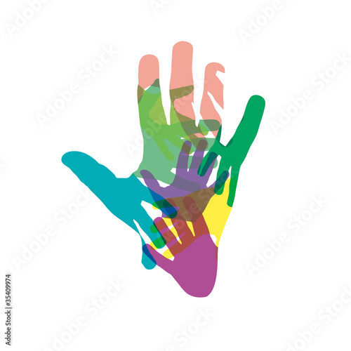 Logo Teamwork rainbow # Vector