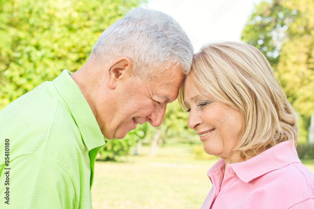 Romantic senior couple enjoying