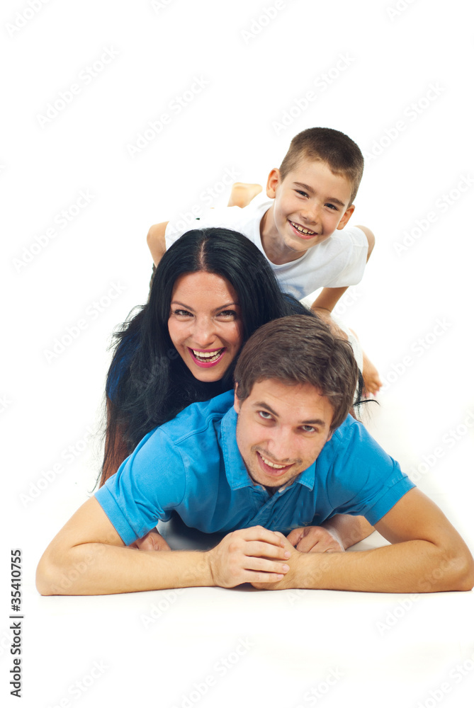 Laughing family having fun