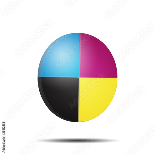 Icono CMYK 3d redondo Free Download Icono CMYK 3d redondo - GFXLoad
