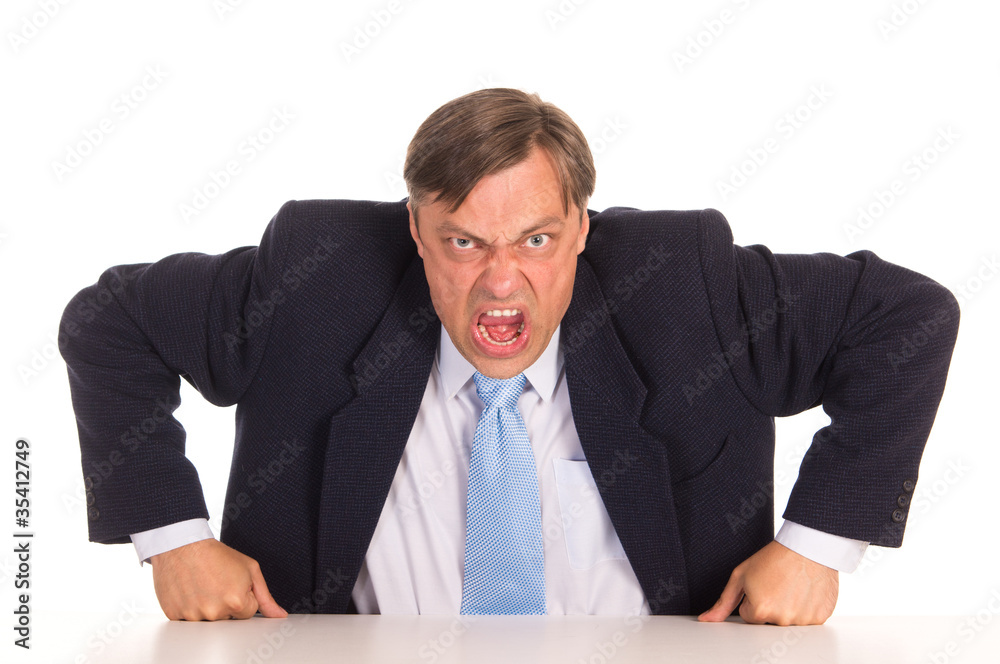 angry office worker Stock Photo | Adobe Stock