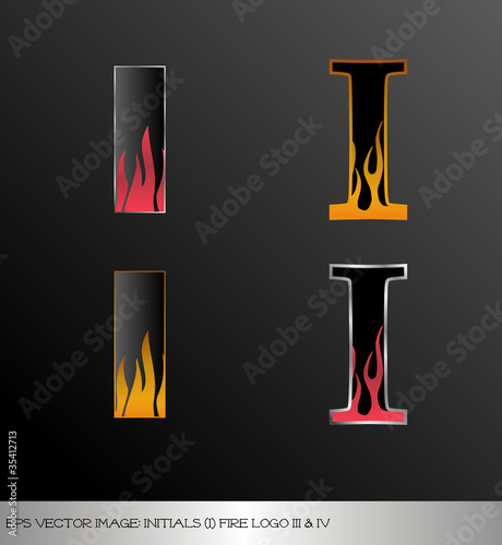 eps Vector image: initials (i)  metallic fire logo Ⅲ＆Ⅳ