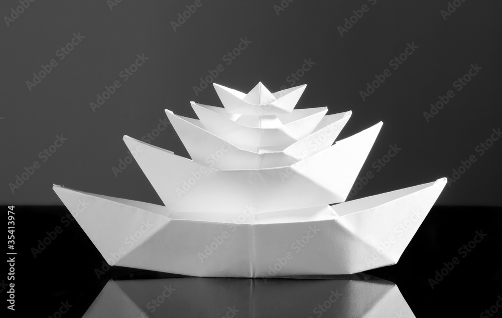 Huge multideck white paper boat Huge multideck white paper boat