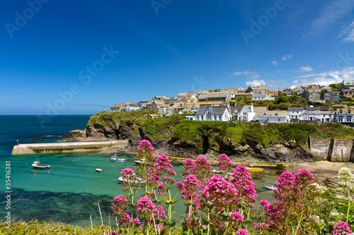 Cove and harbour of Port Isaac, Cornwall, England photo