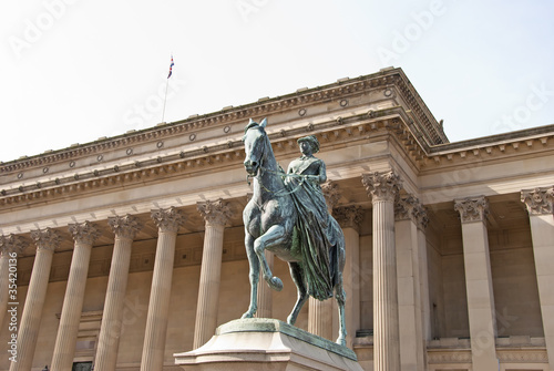 Queen Victoria on Horseback outside St Georges Hall Liverpool
