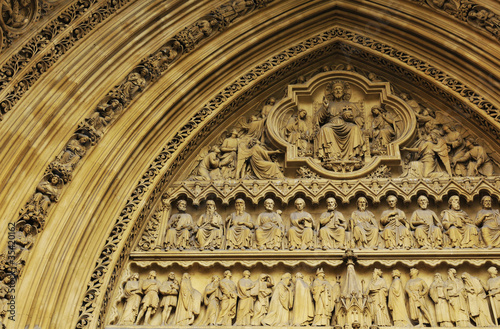 Architectural detail of Westminster Abbey in London  UK