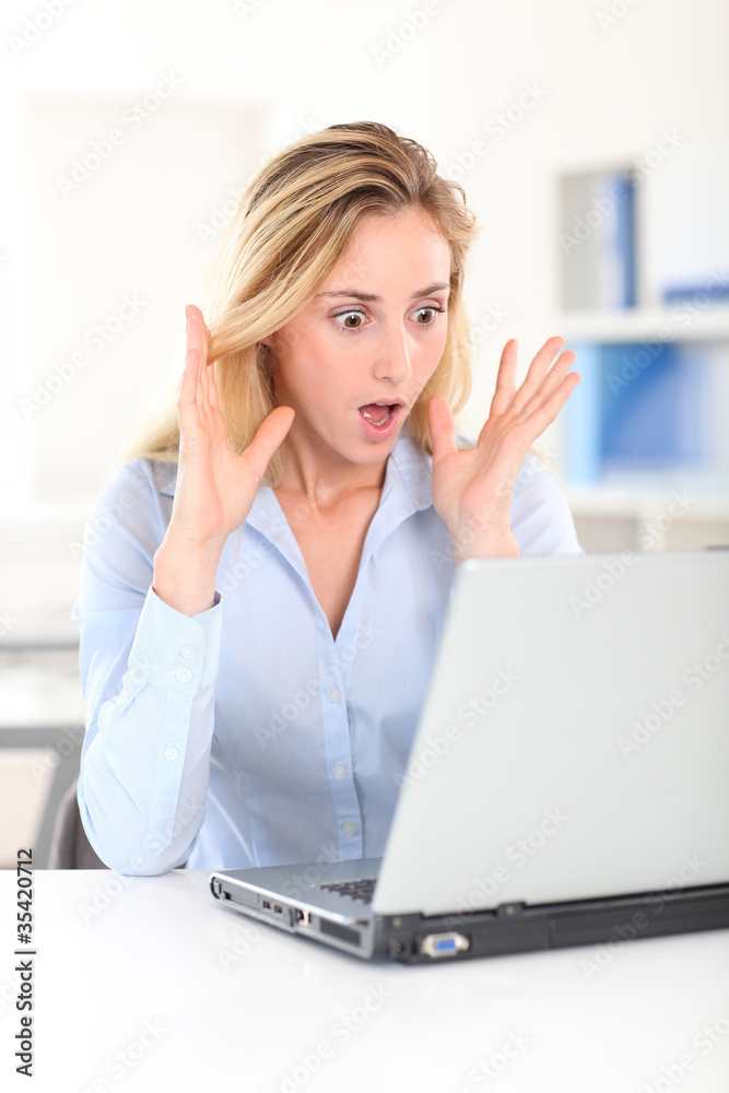Portrait of businesswoman with surprised expression Portrait of businesswoman with surprised expression