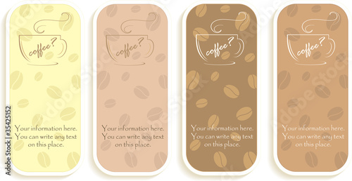 Handbills with the offer of coffee, vector illustration