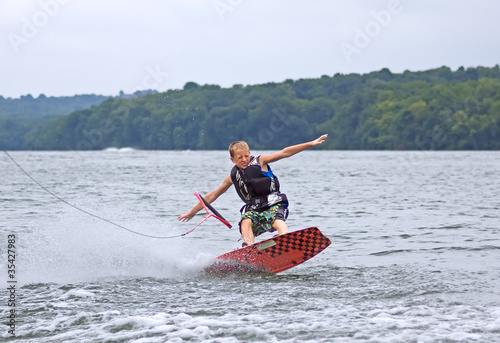 Young Wakeboarder Falling
