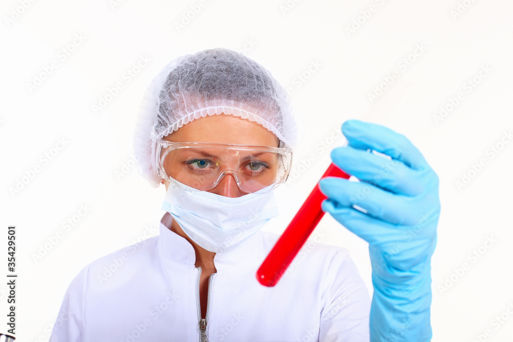 Female scientist in a chemistry laboratory Female scientist in a chemistry laboratory