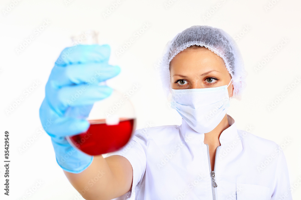 Female scientist in a chemistry laboratory Female scientist in a chemistry laboratory