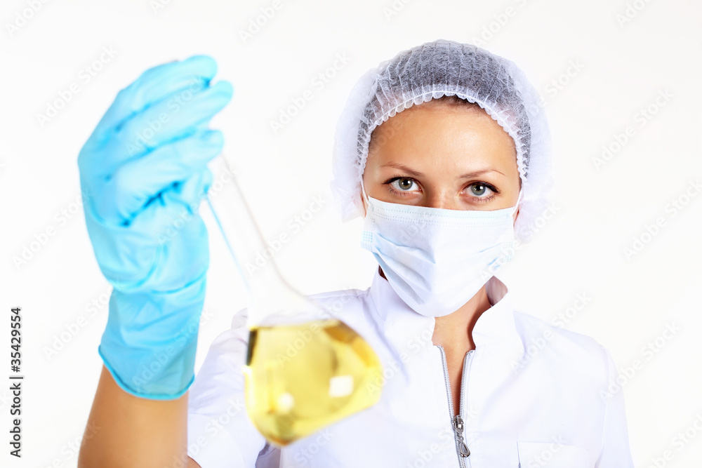 Female scientist in a chemistry laboratory Female scientist in a chemistry laboratory
