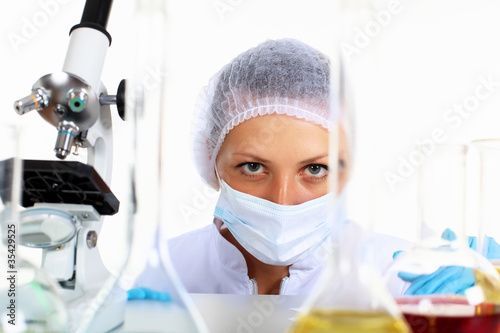 Female scientist in a chemistry laboratory