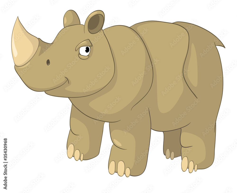 Fototapeta premium Cartoon Character Rhino