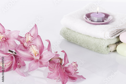 Spa concept still life with orchid