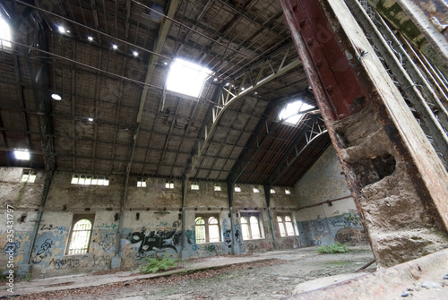 Abandoned industrial hall