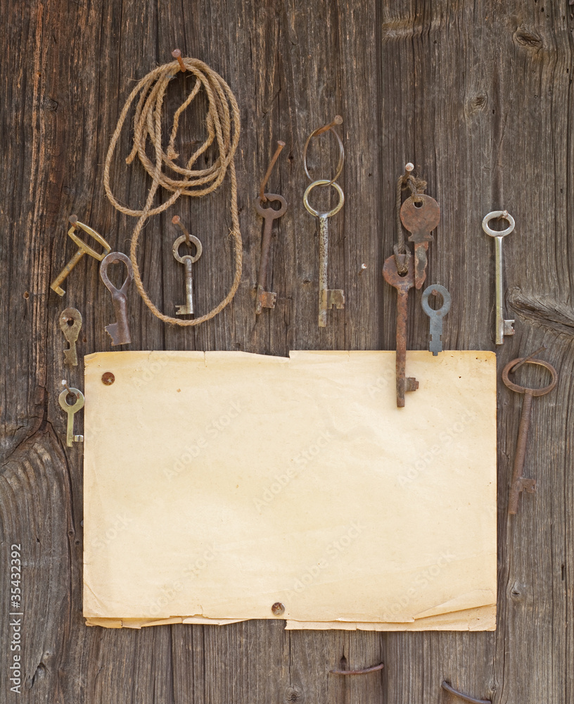 old paper and keys old paper and keys