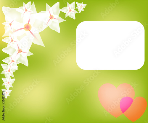 Grußkarte, Blumen, Herzen